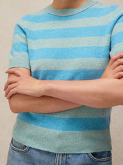 White Stuff Sansa Striped Knit Tee Blue MLT