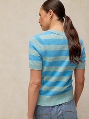 White Stuff Sansa Striped Knit Tee Blue MLT