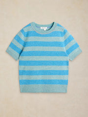 White Stuff Sansa Striped Knit Tee Blue MLT