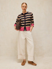 White Stuff Lois Stripe Cardi Navy Multi