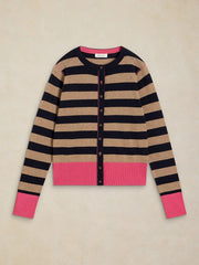 White Stuff Lois Stripe Cardi Navy Multi