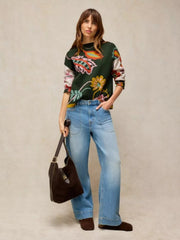 White Stuff Fabia Floral Jumper Green MLT