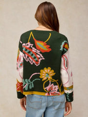 White Stuff Fabia Floral Jumper Green MLT