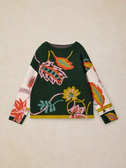 White Stuff Fabia Floral Jumper Green MLT