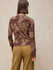 White Stuff Lois Print Cardi Nat MLT