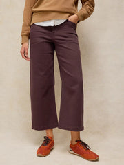 White Stuff Tia Wide Leg Crop Jean Dark Brown