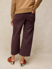 White Stuff Tia Wide Leg Crop Jean Dark Brown