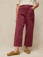 White Stuff Tia Wide Leg Crop Jean Dark Plum