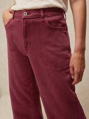 White Stuff Tia Wide Leg Crop Jean Dark Plum