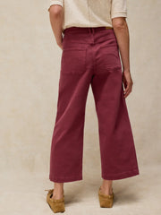 White Stuff Tia Wide Leg Crop Jean Dark Plum