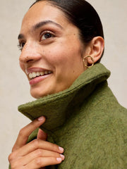 White Stuff Kelsey Wool Blend Coat Mid Green