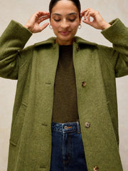 White Stuff Kelsey Wool Blend Coat Mid Green