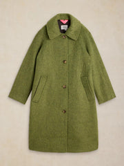 White Stuff Kelsey Wool Blend Coat Mid Green