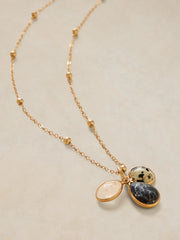 White Stuff 2PK Semi Precious Charm Set Gold Tone Metallic