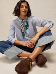 White Stuff Libby Organic Cotton Shirt Blue MLT