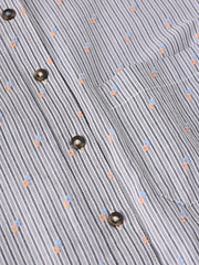 White Stuff Libby Organic Cotton Shirt Blue MLT