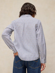 White Stuff Libby Organic Cotton Shirt Blue MLT