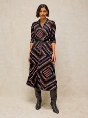 White Stuff Rua Jersey Dress Navy Multi