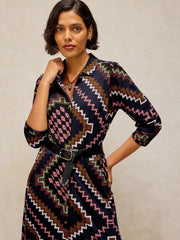 White Stuff Rua Jersey Dress Navy Multi