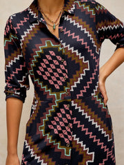 White Stuff Rua Jersey Dress Navy Multi