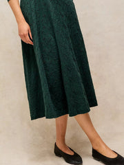 White Stuff Megan Embroidered Jersey Dress Dark Green