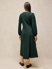 White Stuff Megan Embroidered Jersey Dress Dark Green