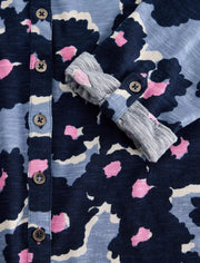White Stuff Annie Jersey Shirt Blue Print