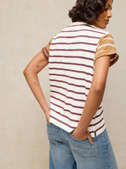 White Stuff Gina Stripe Tee Ivory MLT