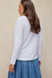 White Stuff Clara LS Texture Tee White MLT