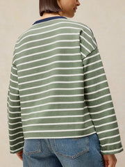 White Stuff Kim Stripe LS Tee Navy Multi