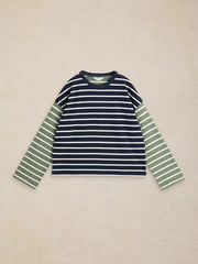 White Stuff Kim Stripe LS Tee Navy Multi