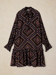 White Stuff Kalia Short Dress Navy Multi