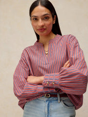 White Stuff Raya Pop Over Shirt Pink MLT