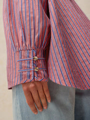 White Stuff Raya Pop Over Shirt Pink MLT