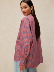 White Stuff Raya Pop Over Shirt Pink MLT