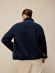 White Stuff Borg Zip Through Jacket Navy Multi