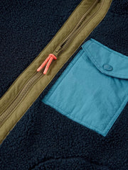 White Stuff Borg Zip Through Jacket Navy Multi