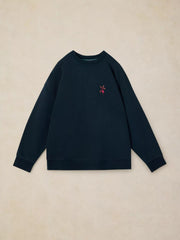 White Stuff Cleo Longline Sweatshirt Navy Print