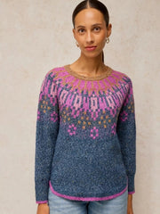 White Stuff Talia Fairisle Jumper Teal MLT