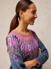 White Stuff Talia Fairisle Jumper Teal MLT