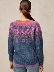 White Stuff Talia Fairisle Jumper Teal MLT