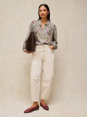 White Stuff Lena Embroidered Shirt Ivory MLT