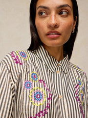 White Stuff Lena Embroidered Shirt Ivory MLT