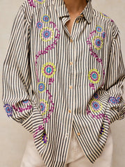 White Stuff Lena Embroidered Shirt Ivory MLT