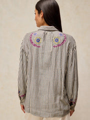 White Stuff Lena Embroidered Shirt Ivory MLT