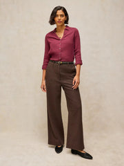 White Stuff Belle Tweedy Wide Leg Trouser Brown MLT