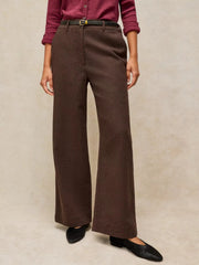 White Stuff Belle Tweedy Wide Leg Trouser Brown MLT