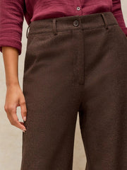 White Stuff Belle Tweedy Wide Leg Trouser Brown MLT