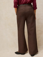White Stuff Belle Tweedy Wide Leg Trouser Brown MLT