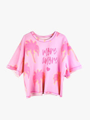 Yippie Hippie Sweatshirt With Palm Print Light Pink